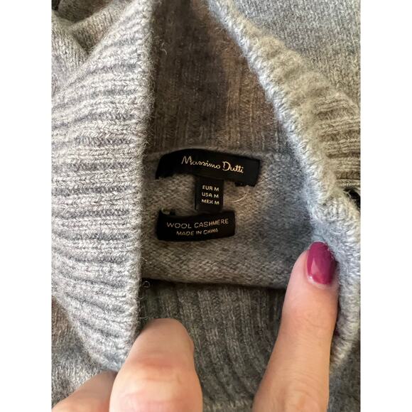 Massimo Dutti Turtleneck Wool Cashmere Sweater Dress - Picture 3 of 8